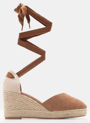 LUIGI DESIGN - Πλατφόρμες Εσπαντρίγιες Lace Up - Καφέ