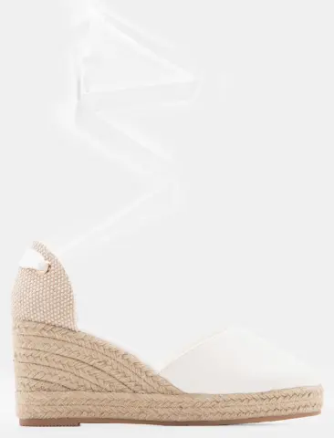 LUIGI DESIGN - Πλατφόρμες Εσπαντρίγιες Lace Up - Λευκό