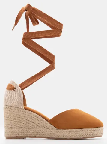 LUIGI DESIGN - Πλατφόρμες Εσπαντρίγιες Lace Up - Κάμελ