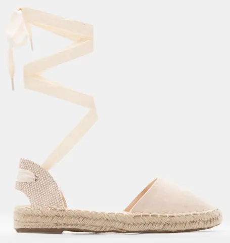 LUIGI DESIGN - Flat Εσπαντρίγιες Lace Up - Μπεζ