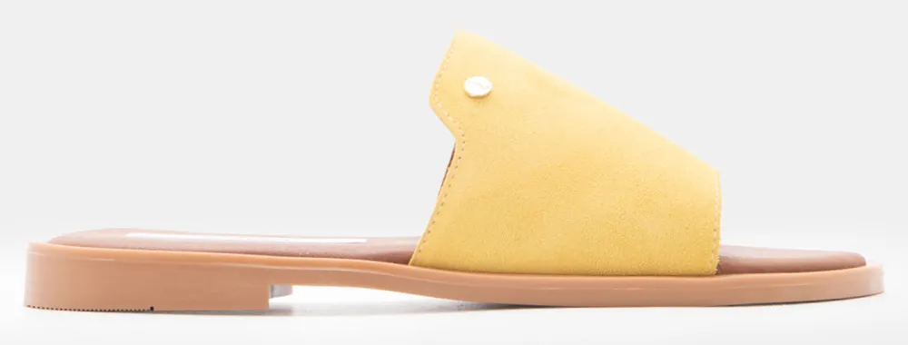 LUIGI DESIGN - Flat Σανδάλια με Φαρδιά Φάσα - Κίτρινο