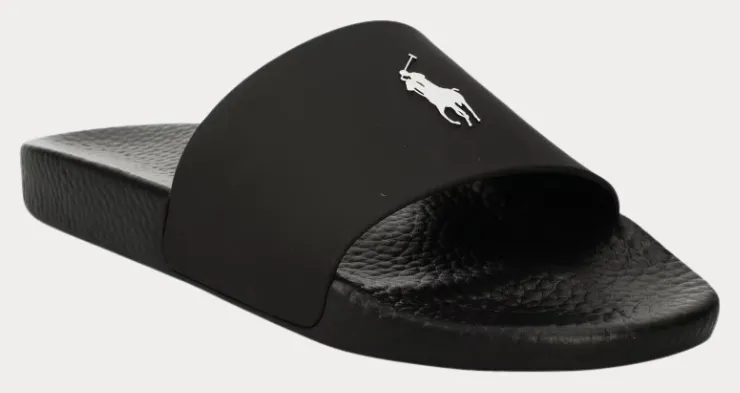 POOL SLIDES POLO RALPH LAUREN RUBBER BLACK /WHITE POLO RALPH LAUREN