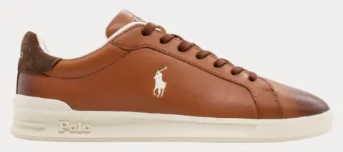 SNEAKER POLO RALPH LAUREN HRT CRT LOW TOP LACE TAN/ECRU POLO RALPH LAUREN