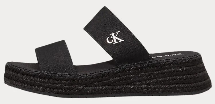 ΠΑΝΤΟΦΛΑ CALVIN KLEIN SPORTY ROPE WEBBING BLACK CALVIN KLEIN