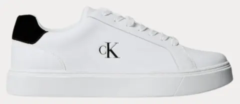 SNEAKER CALVIN KLEIN CLASSIC CUPSOLE LACE UP LTH BRIGHT WHITE/BLACK CALVIN KLEIN