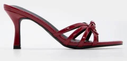 Mules με Διακοσμητικό Φιόγκο - Μπορντό-Λουστρίνι
