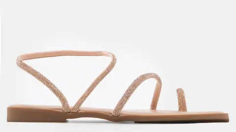 LUIGI DESIGN - Flat Σανδάλια με Λουράκια από Strass - Χαλκός