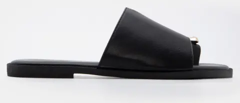 LUIGI DESIGN - Flat Thong Σανδάλια με Μεταλλική Λεπτομέρεια & Strass - Μαύρο