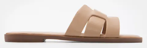 LUIGI DESIGN - Flat Σανδάλια με Ανοίγματα στο Πλάι - Μπεζ-Σκούρο