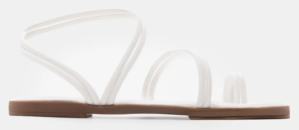 LUIGI DESIGN - Flat Σανδάλια με Πολλαπλά Λουράκια - Λευκό