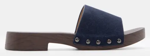 Clogs με Φαρδιά Φάσα - Μπλε Σκούρο