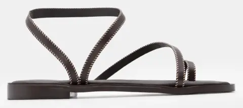 LUIGI DESIGN - Flat Thong Σανδάλια με Λοξό Λουράκι - Καφέ Σκούρο