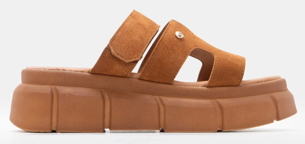 LUIGI DESIGN - Δερμάτινες Πλατφόρμες Flatform με Λουράκι Scratch - ΤΑΜΠΑ