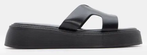 LUIGI DESIGN - Σανδάλια Flatform με Ανοίγματα στην Φάσα - Μαύρο