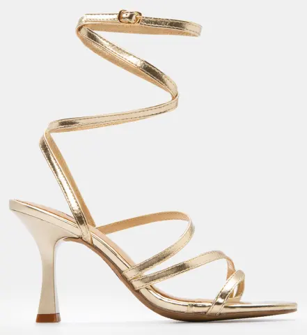 LUIGI DESIGN - Πέδιλα με Πολλαπλά Λουράκια με Χιαστί Μπαρέτα - Χρυσό