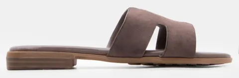 LUIGI DESIGN - Flat Σανδάλια με Ανοίγματα στο Πλάι - Καφέ Σκούρο