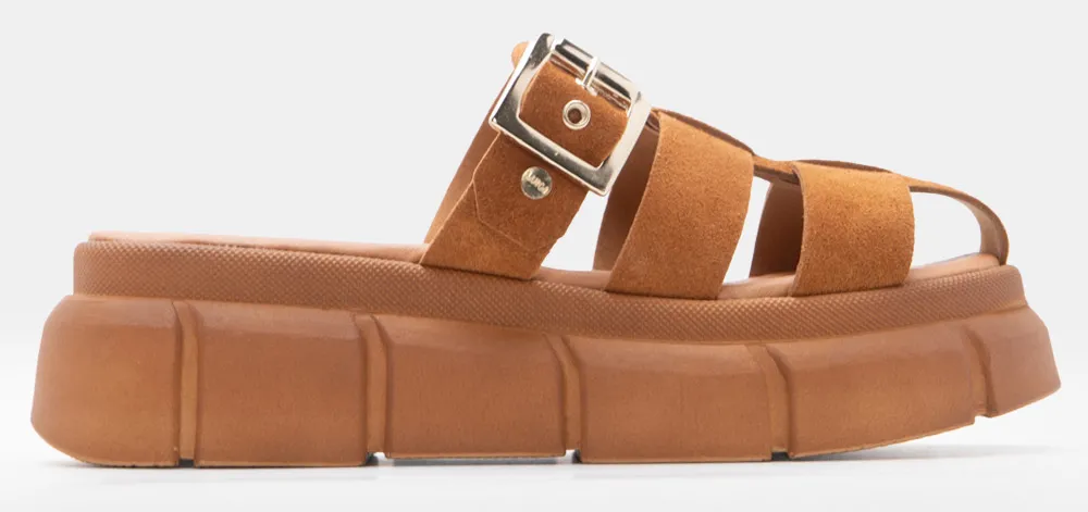 LUIGI DESIGN - Δερμάτινες Πλατφόρμες Flatform με Τόκα - ΤΑΜΠΑ