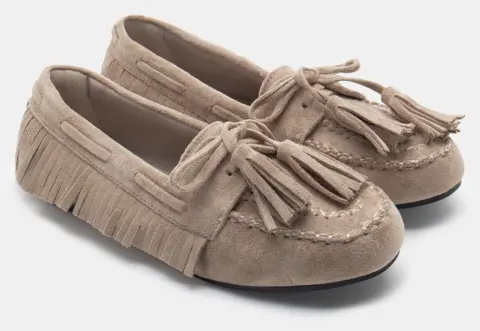 Μπαλαρίνες με Κρόσσια - Μπεζ-Σκούρο