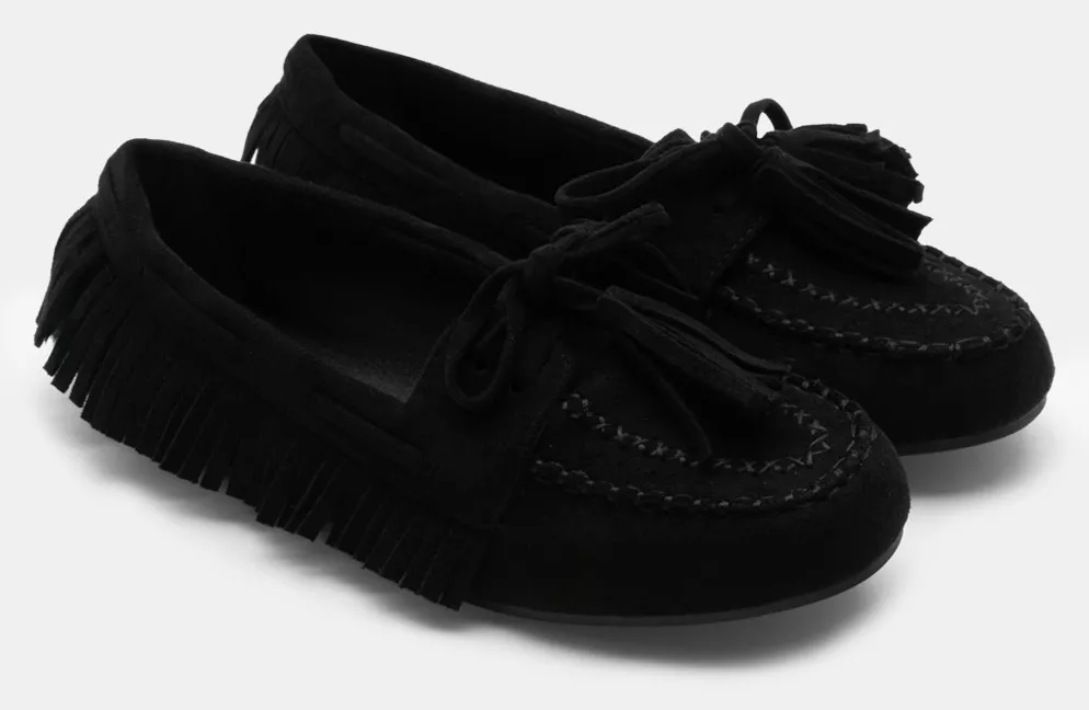 Μπαλαρίνες με Κρόσσια - Μαύρο