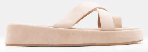 Πλατφόρμες Thong με Χιαστί Λουράκια - Μπεζ
