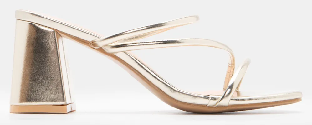 LUIGI DESIGN - Mules με Λουράκια - Χρυσό