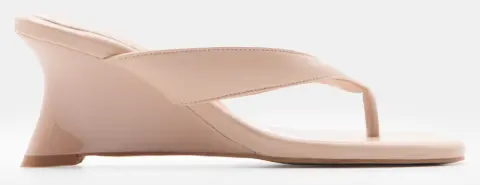 Mules Thong Wedge Μονόχρωμες - Μπεζ