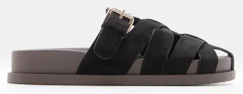 Σανδάλια Flatform με Περίτεχνα Λουράκια - Μαύρο