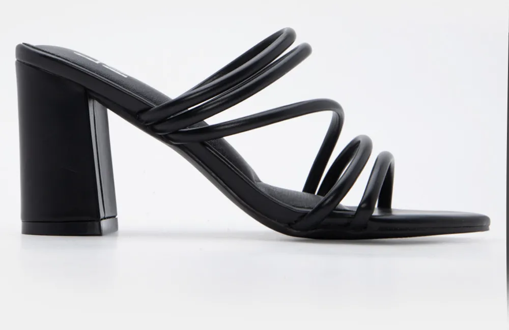 LUIGI DESIGN - Mules με Πολλαπλά Λουράκια - Μαύρο