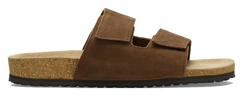 SELECTED SLMBASTIAN SUEDE STRAP SLIDER 16088732-CHOCOLATE BROWN Brown