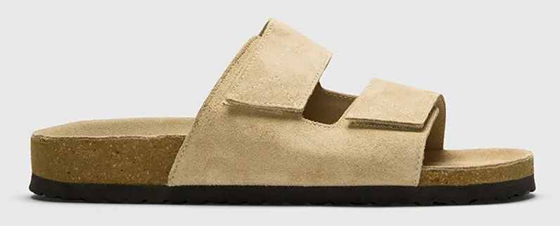 SELECTED SLMBASTIAN SUEDE STRAP SLIDER 16088732-SAND Biege