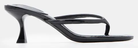 Mules Thong με Kitten Heel - Μαύρο