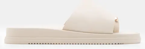 Σανδάλια Thong Flatform με Μεταλλική Λεπτομέρεια - Μπεζ