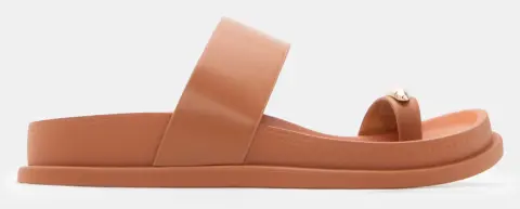 Σανδάλια Flatform με Μεταλλική Λεπτομέρεια - Κάμελ