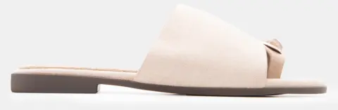 Flat Σανδάλια με Φαρδιά Φάσα & Διακοσμητική Πέτρα - Μπεζ