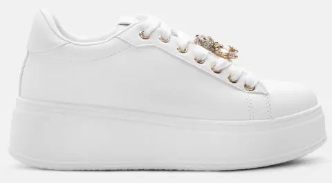 Sneakers Δίσολα με Διακοσμητικό Αρκουδάκι απο Strass - Λευκό
