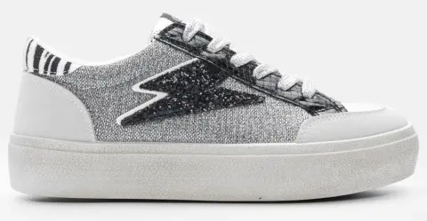 Sneakers σε Συνδυασμό Χρωμάτων με Glitter - Μαύρο