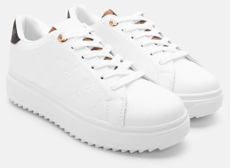 Sneakers Δίσολα σε Συνδυασμό Χρωμάτων - Λευκό